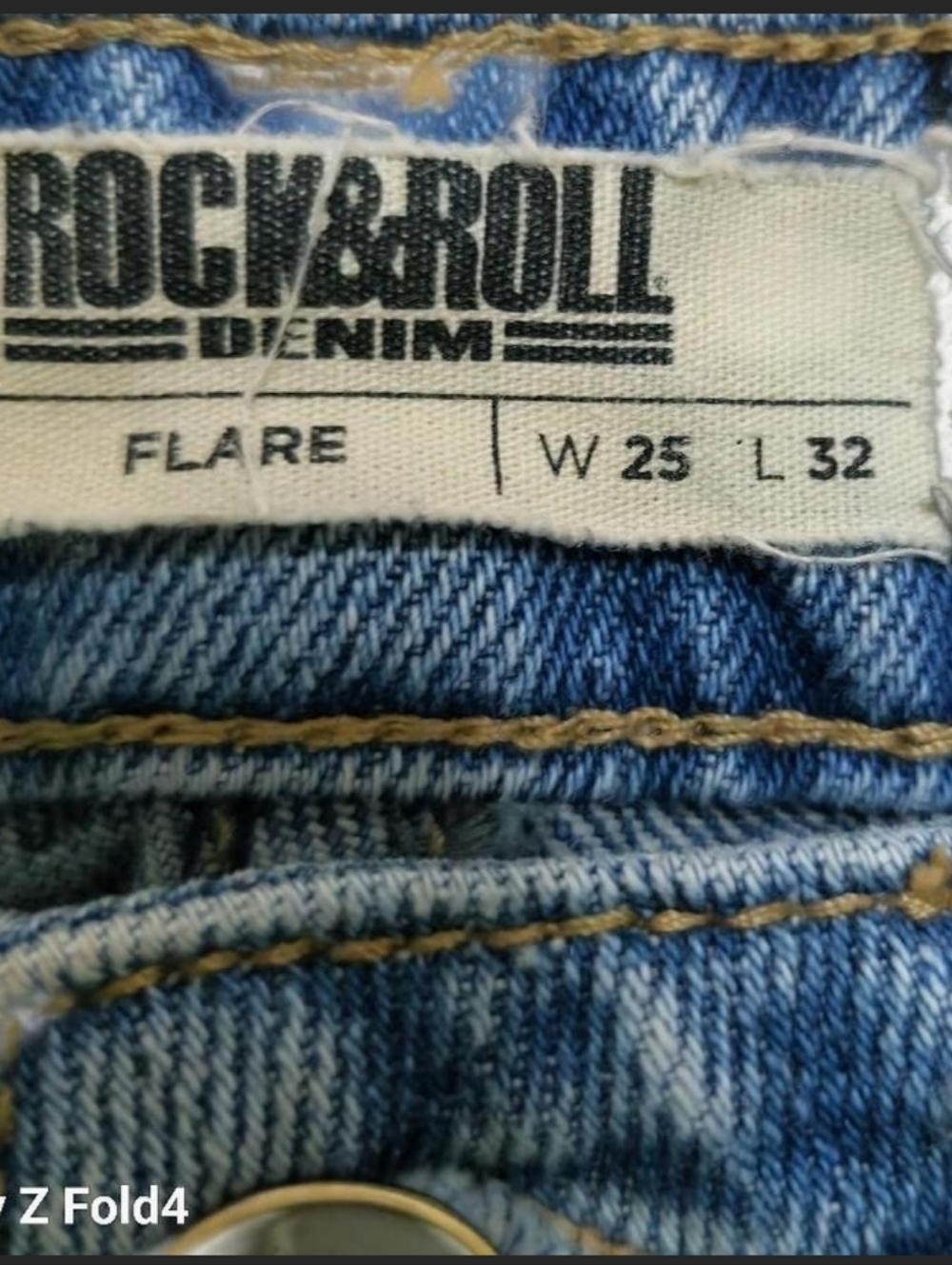 Rock & Roll Denim High Rise Flare Jeans Size 25 EUC Western - Picture 2 of 6